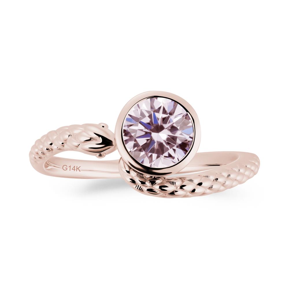 Snake Wrap Pink Cubic Zirconia Ring - LUO Jewelry #metal_14k rose gold