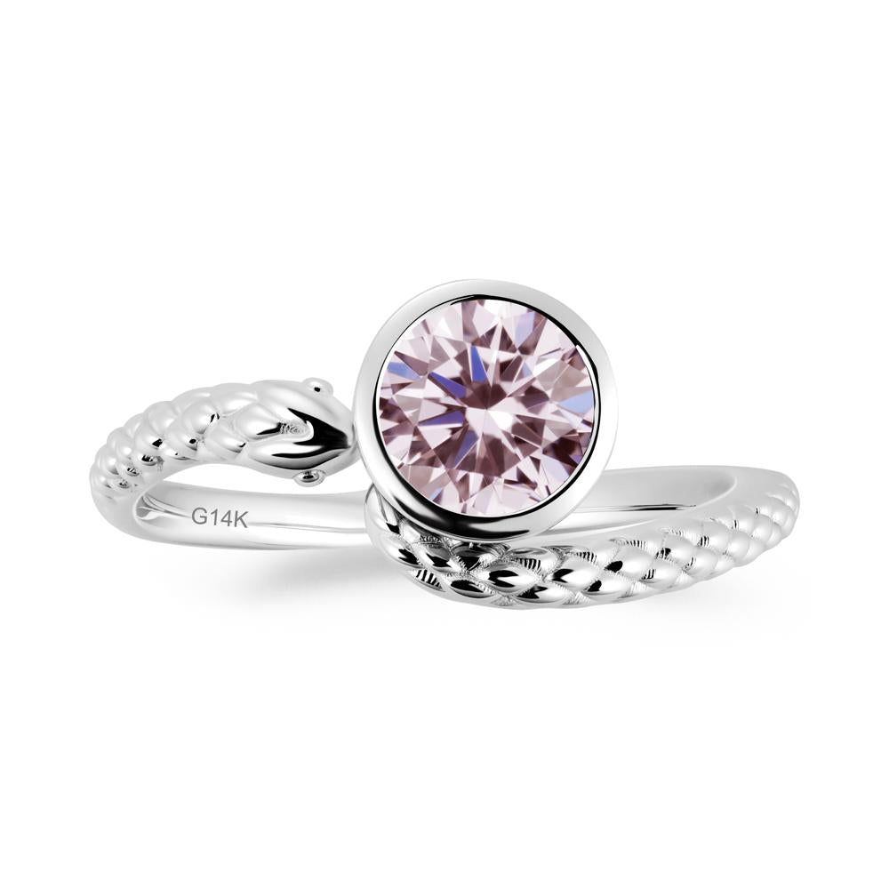 Snake Wrap Pink Cubic Zirconia Ring - LUO Jewelry #metal_14k white gold