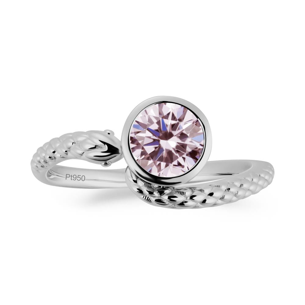 Snake Wrap Pink Cubic Zirconia Ring - LUO Jewelry #metal_platinum