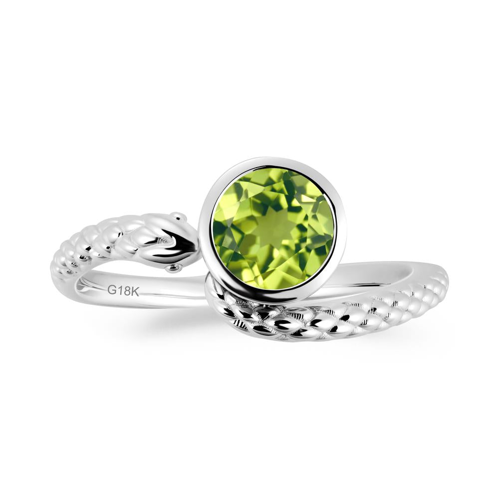 Snake Wrap Peridot Ring - LUO Jewelry #metal_18k white gold