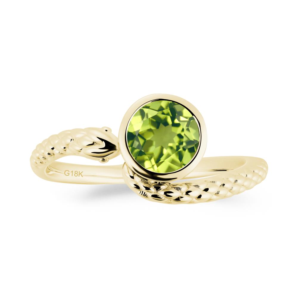 Snake Wrap Peridot Ring - LUO Jewelry #metal_18k yellow gold
