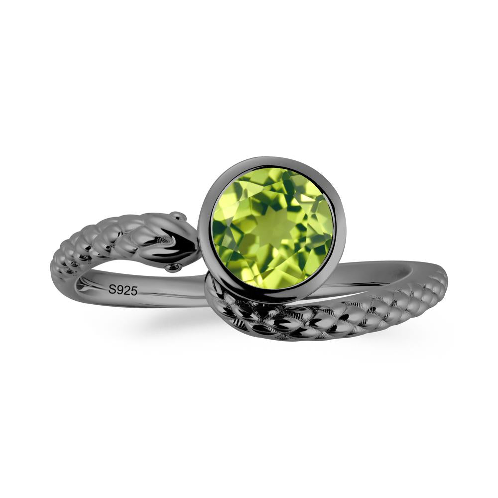 Snake Wrap Peridot Ring - LUO Jewelry #metal_black finish sterling silver
