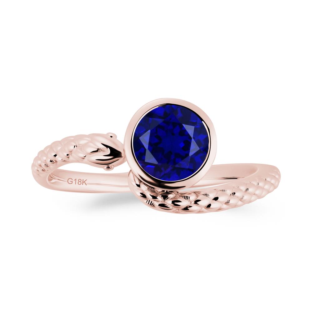 Textured Sapphire Snake Ring - LUO Jewelry #metal_18k rose gold