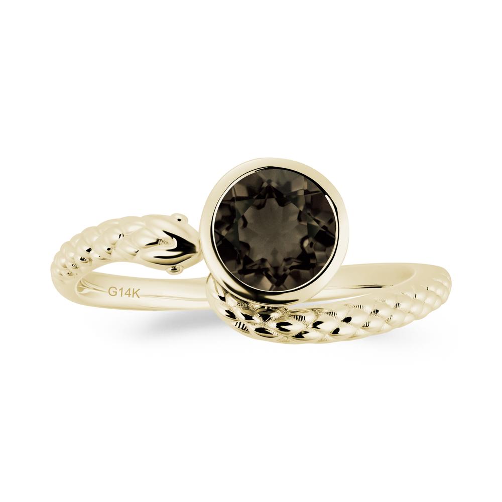 Snake Wrap Smoky Quartz Ring - LUO Jewelry #metal_14k yellow gold