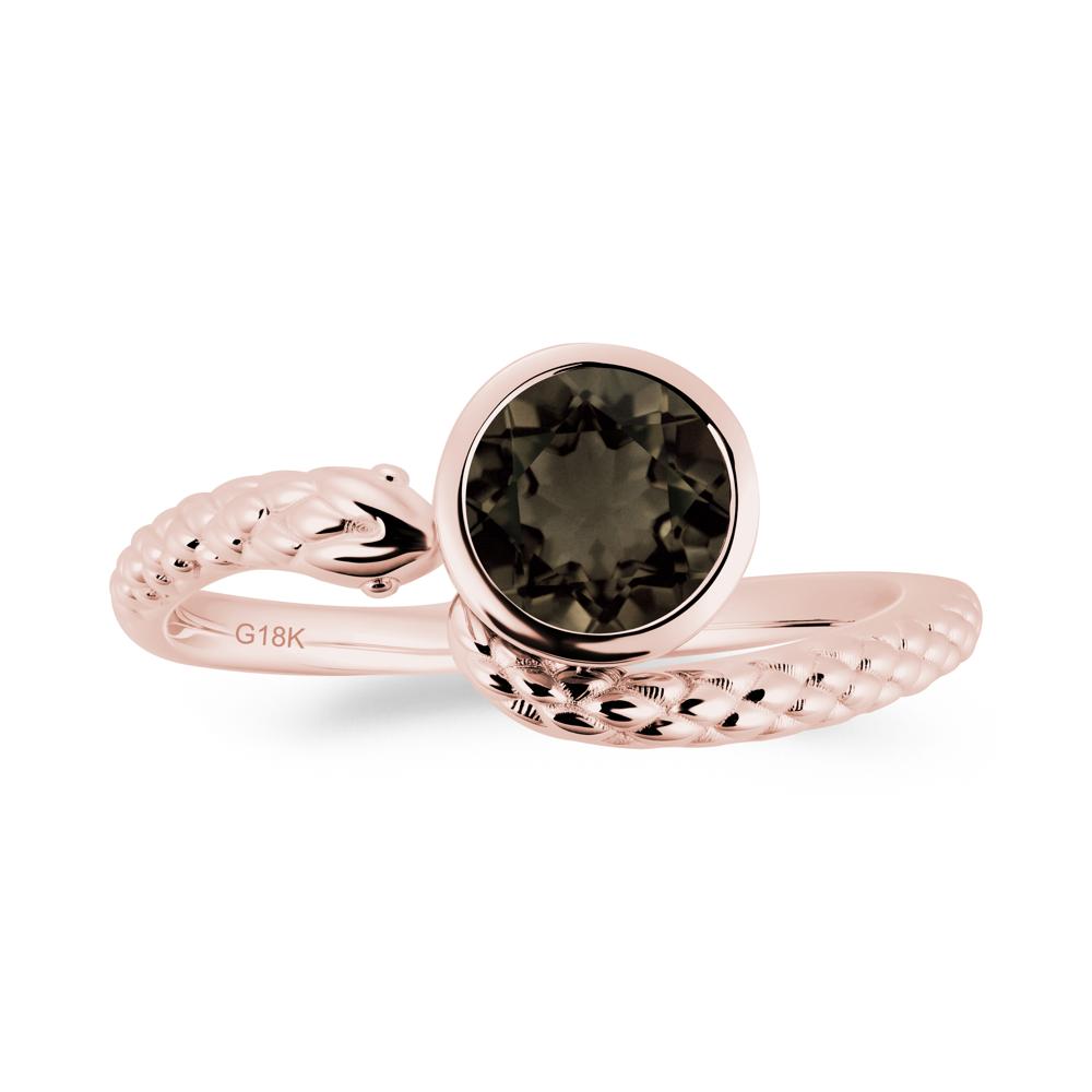 Snake Wrap Smoky Quartz Ring - LUO Jewelry #metal_18k rose gold