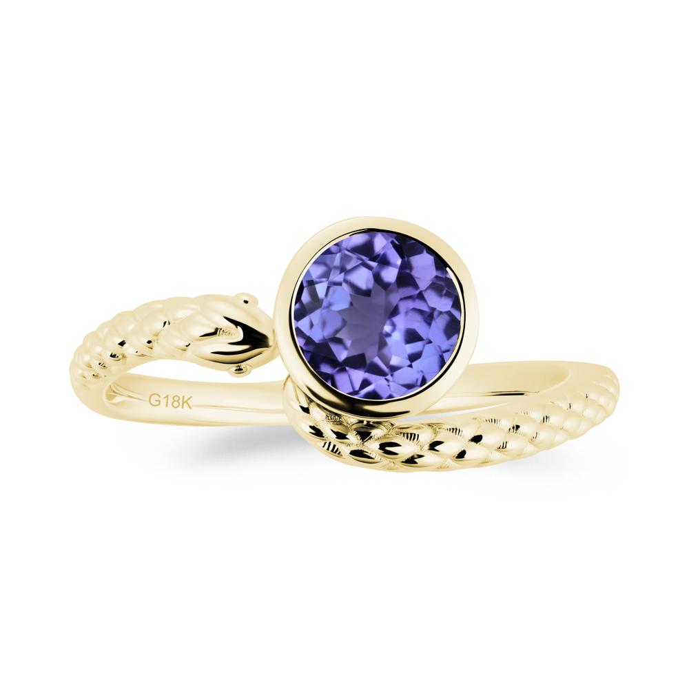 Snake Wrap Tanzanite Ring - LUO Jewelry #metal_18k yellow gold