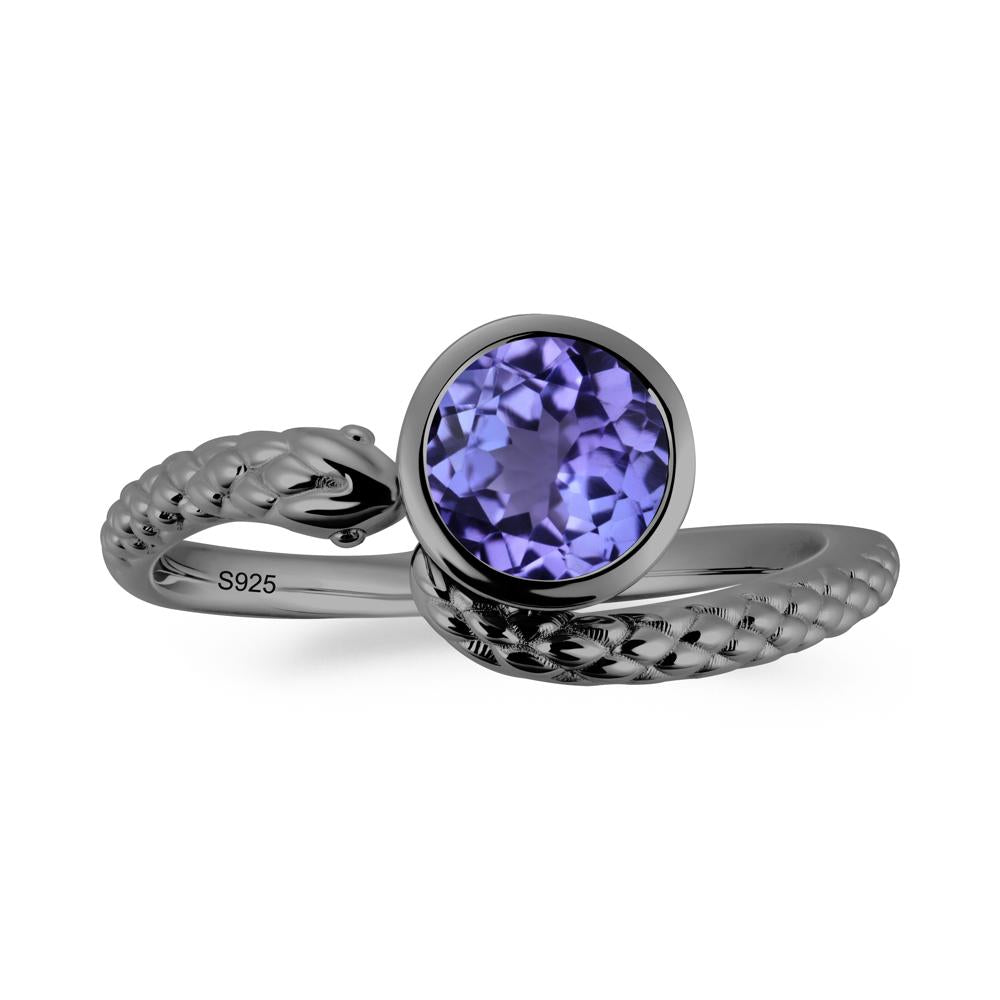 Snake Wrap Tanzanite Ring - LUO Jewelry #metal_black finish sterling silver