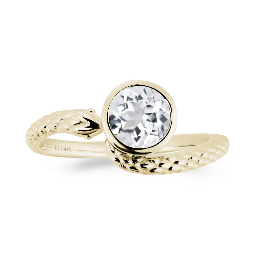 Snake Wrap White Topaz Ring - LUO Jewelry #metal_14k yellow gold