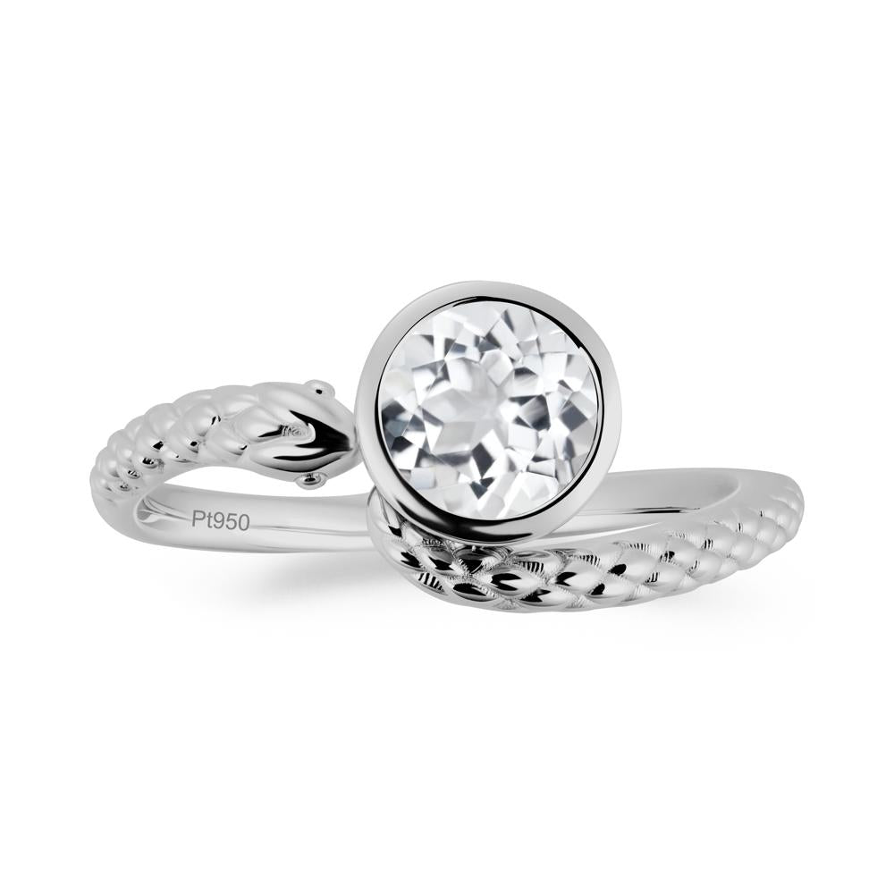 Snake Wrap White Topaz Ring - LUO Jewelry #metal_platinum