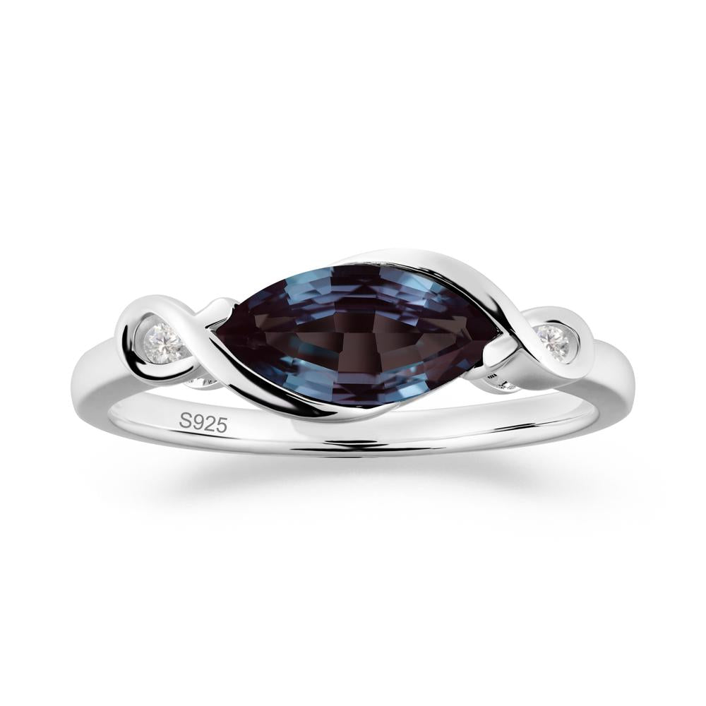 Teardrop Alexandrite Pave Bow Ring - LUO Jewelry #metal_sterling silver