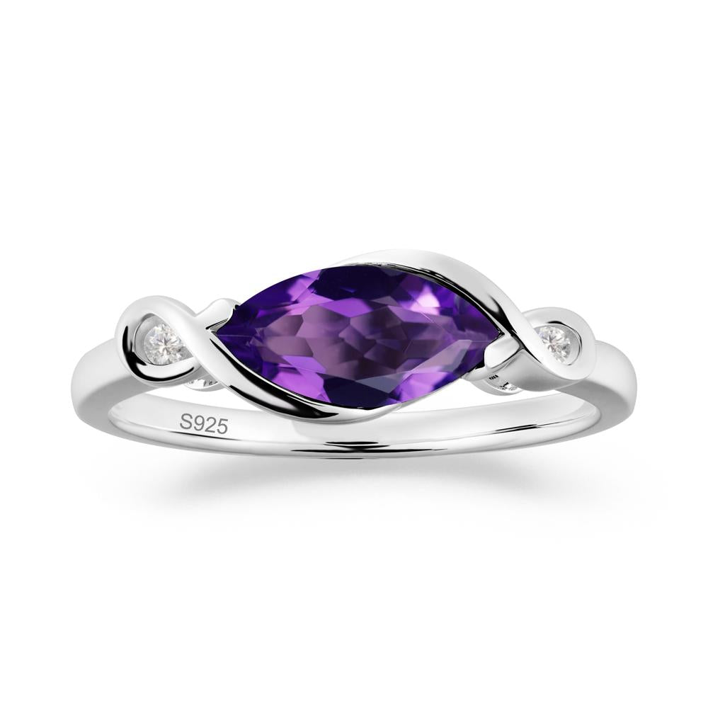 Teardrop Amethyst Pave Bow Ring - LUO Jewelry #metal_sterling silver