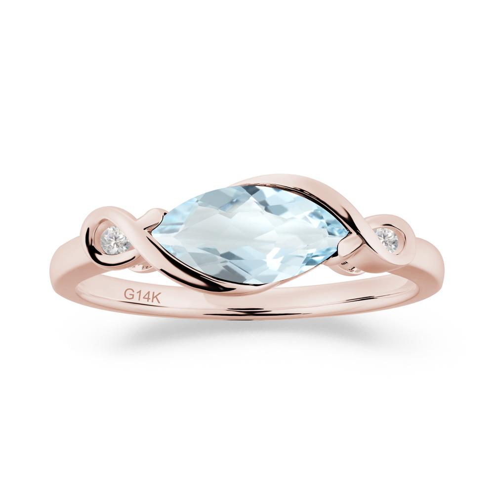 Teardrop Aquamarine Infinity Knot Ring - LUO Jewelry #metal_14k rose gold