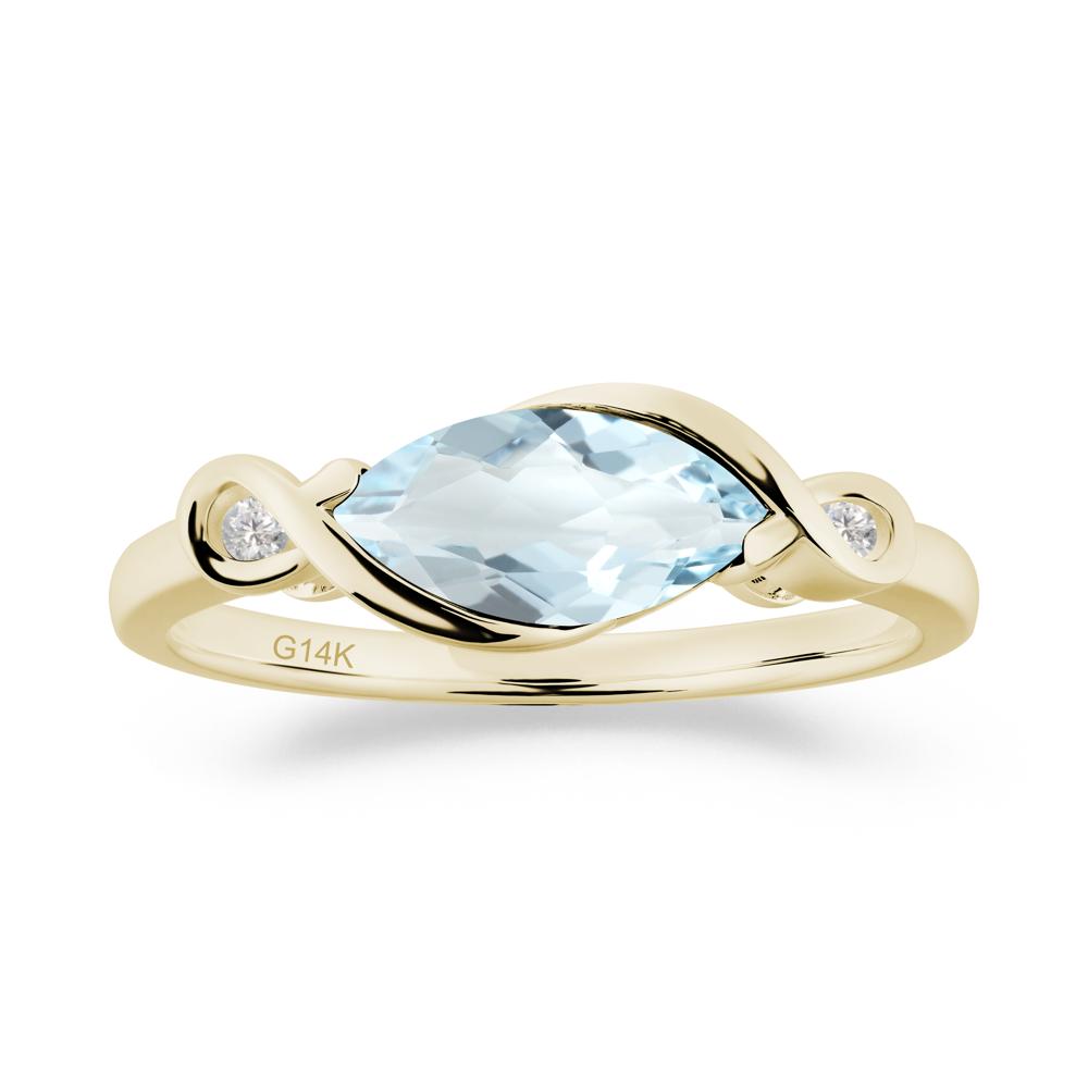 Teardrop Aquamarine Infinity Knot Ring - LUO Jewelry #metal_14k yellow gold
