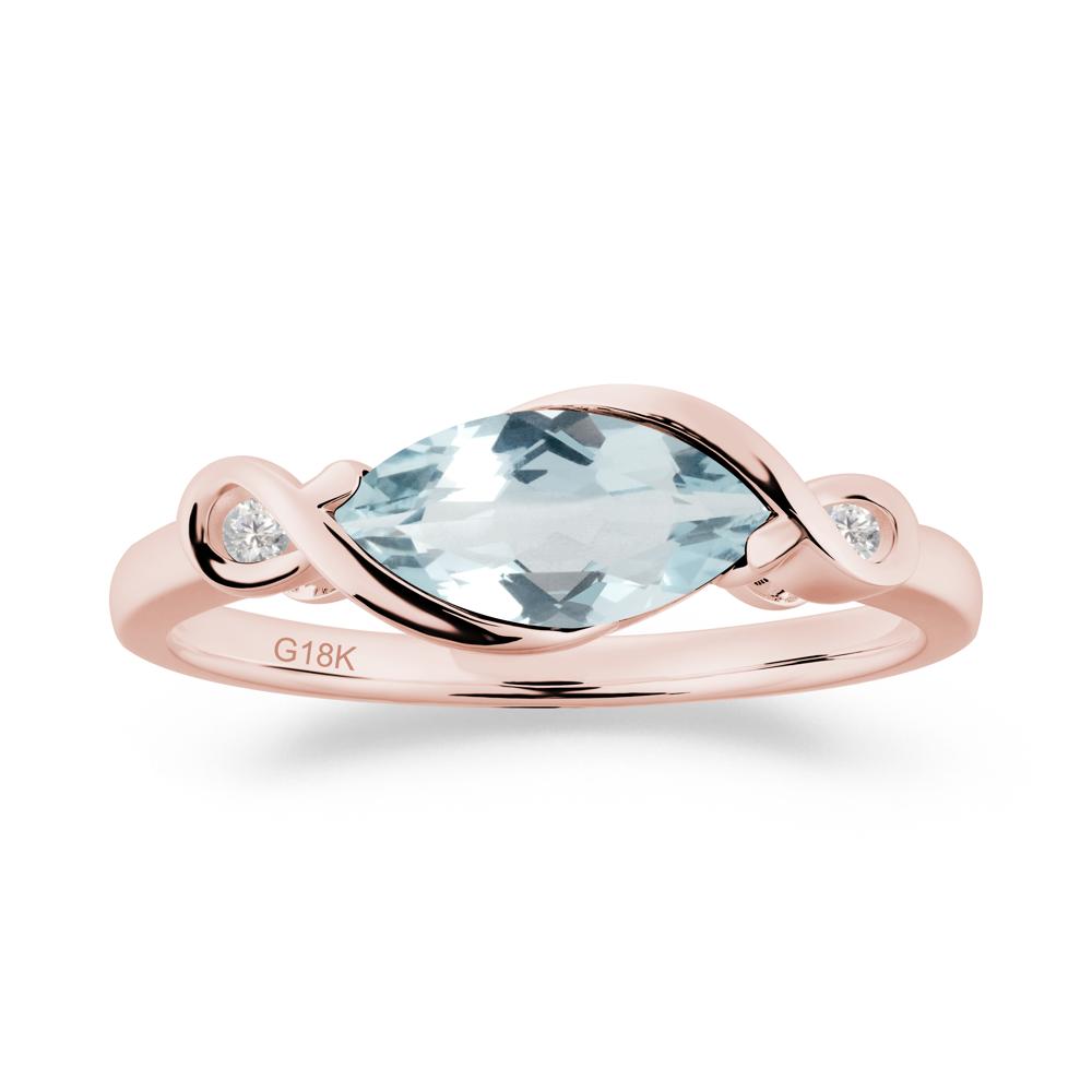 Teardrop Aquamarine Infinity Knot Ring - LUO Jewelry #metal_18k rose gold