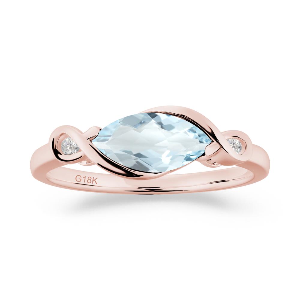 Teardrop Aquamarine Infinity Knot Ring - LUO Jewelry #metal_18k rose gold