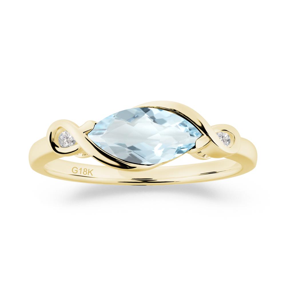 Teardrop Aquamarine Infinity Knot Ring - LUO Jewelry #metal_18k yellow gold