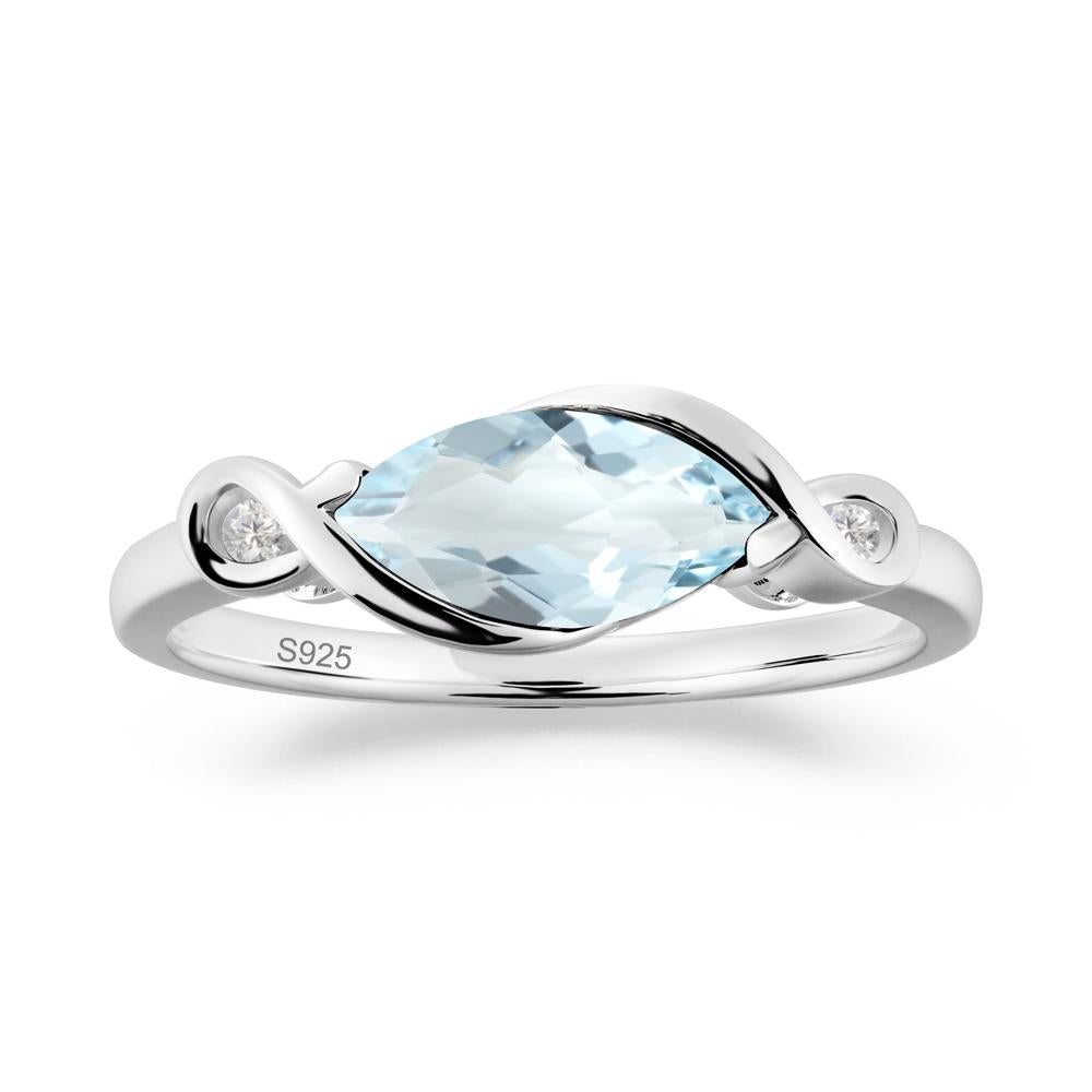 Teardrop Aquamarine Infinity Knot Ring - LUO Jewelry #metal_sterling silver