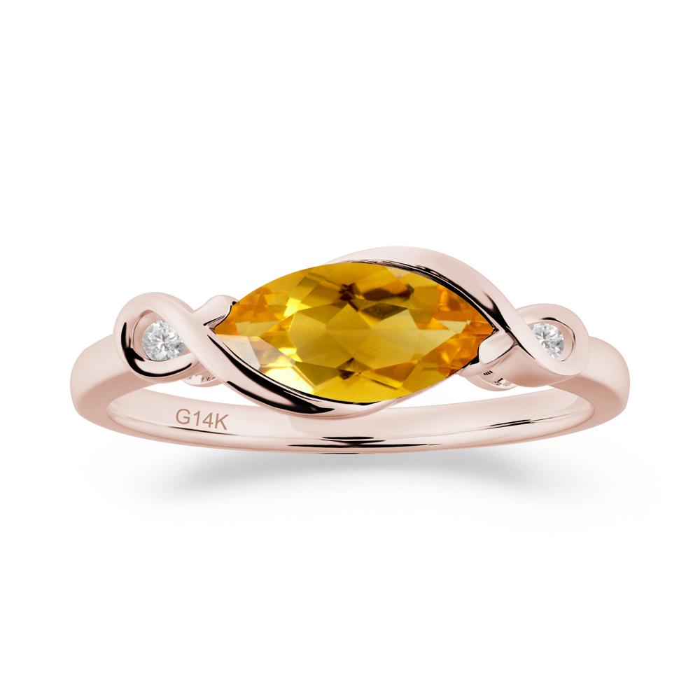 Teardrop Citrine Infinity Knot Ring - LUO Jewelry #metal_14k rose gold