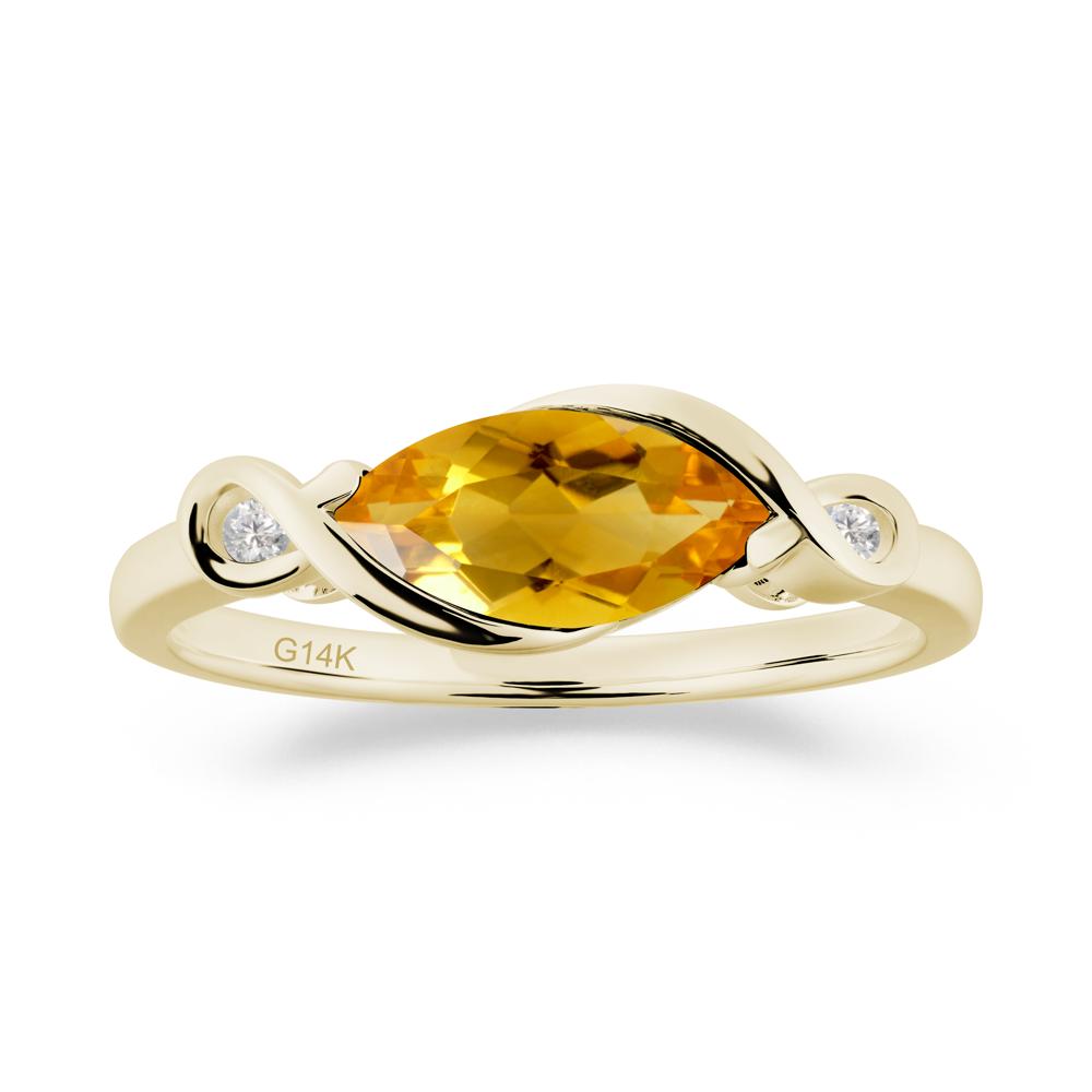 Teardrop Citrine Infinity Knot Ring - LUO Jewelry #metal_14k yellow gold