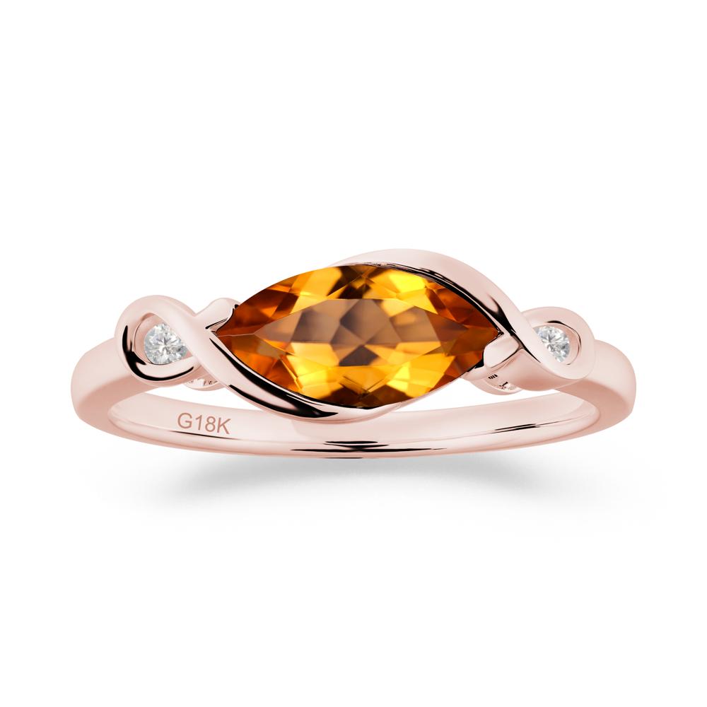Teardrop Citrine Infinity Knot Ring - LUO Jewelry #metal_18k rose gold