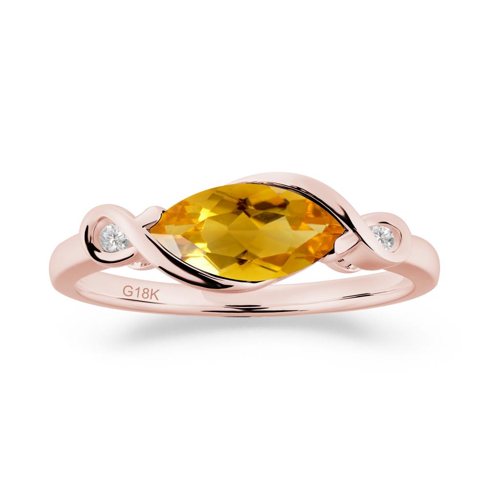 Teardrop Citrine Infinity Knot Ring - LUO Jewelry #metal_18k rose gold