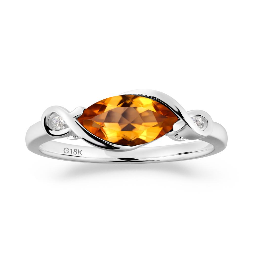 Teardrop Citrine Infinity Knot Ring - LUO Jewelry #metal_18k white gold