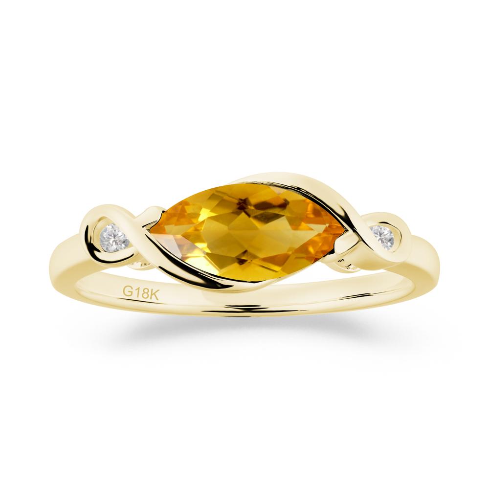 Teardrop Citrine Infinity Knot Ring - LUO Jewelry #metal_18k yellow gold