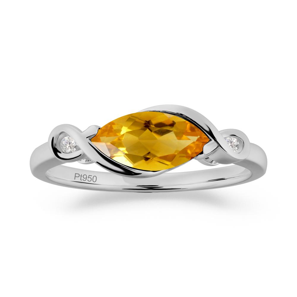 Teardrop Citrine Infinity Knot Ring - LUO Jewelry #metal_platinum