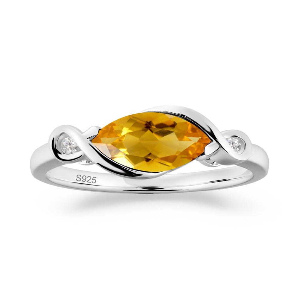 Teardrop Citrine Infinity Knot Ring - LUO Jewelry #metal_sterling silver