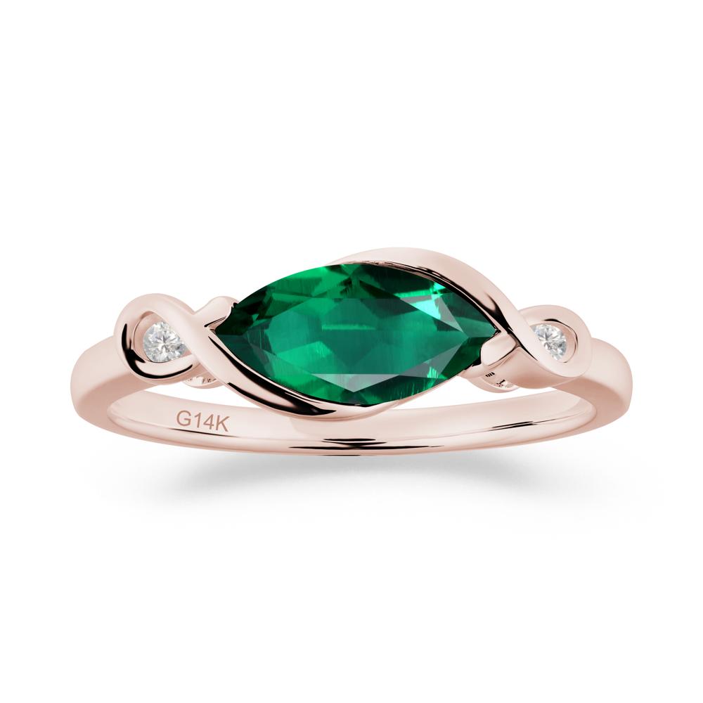Teardrop Emerald Infinity Knot Ring - LUO Jewelry #metal_14k rose gold