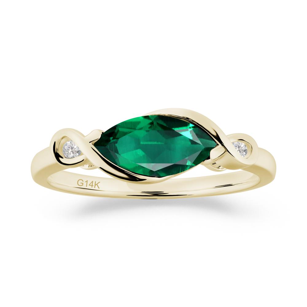 Teardrop Emerald Infinity Knot Ring - LUO Jewelry #metal_14k yellow gold