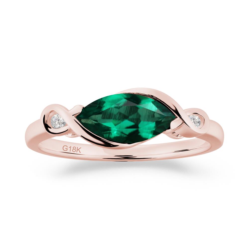 Teardrop Emerald Infinity Knot Ring - LUO Jewelry #metal_18k rose gold