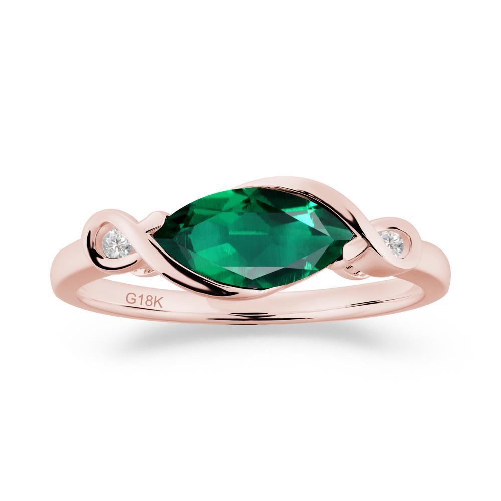 Teardrop Emerald Infinity Knot Ring - LUO Jewelry #metal_18k rose gold