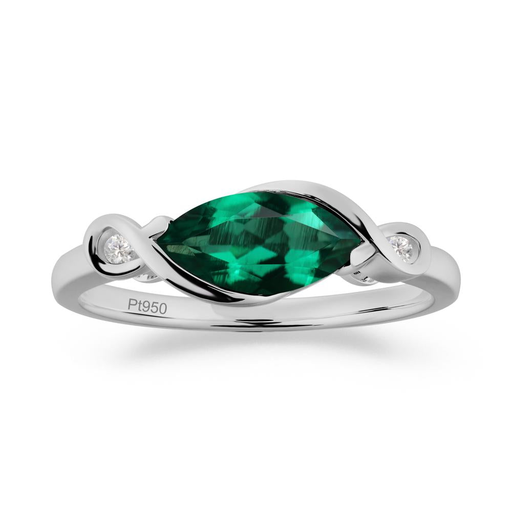 Teardrop Emerald Infinity Knot Ring - LUO Jewelry #metal_platinum