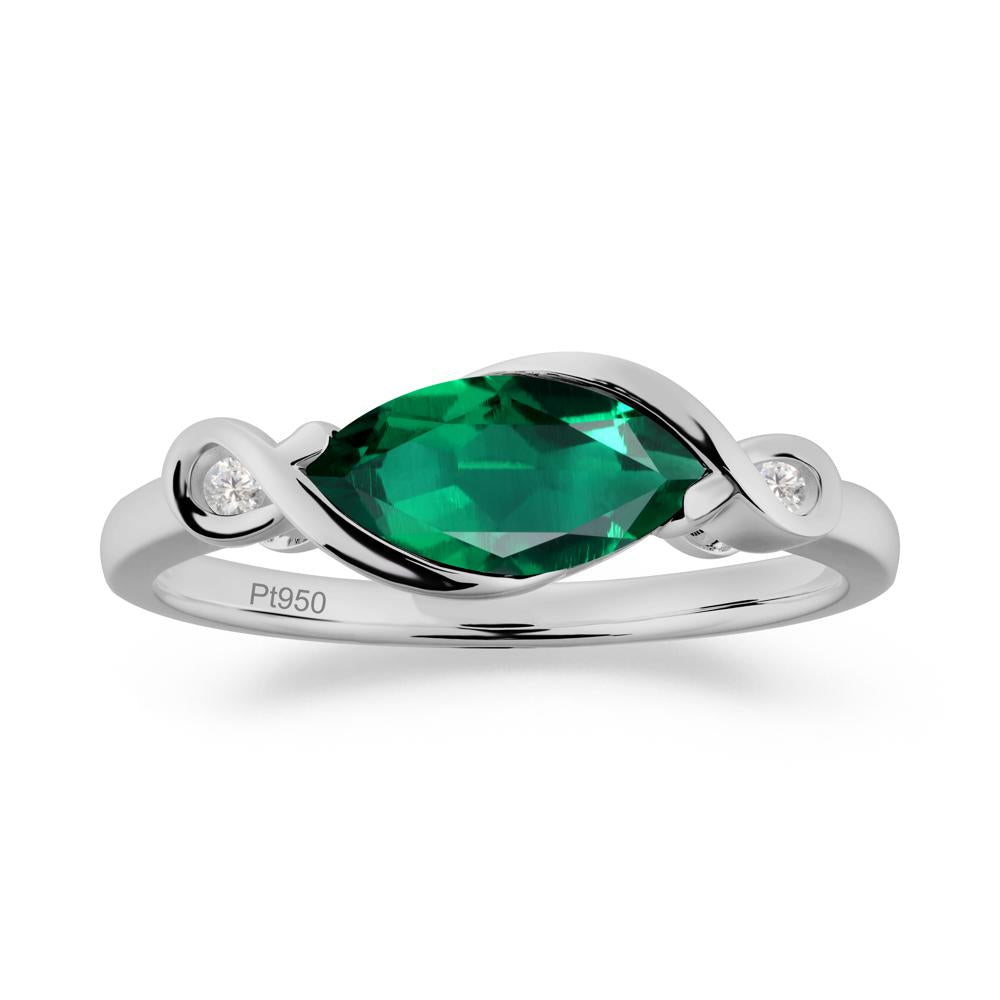 Teardrop Emerald Infinity Knot Ring - LUO Jewelry #metal_platinum