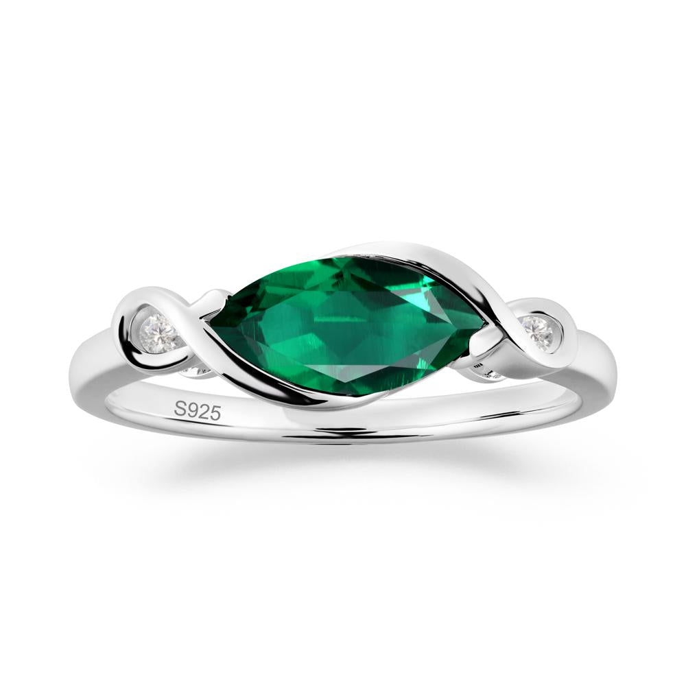 Teardrop Emerald Infinity Knot Ring - LUO Jewelry #metal_sterling silver