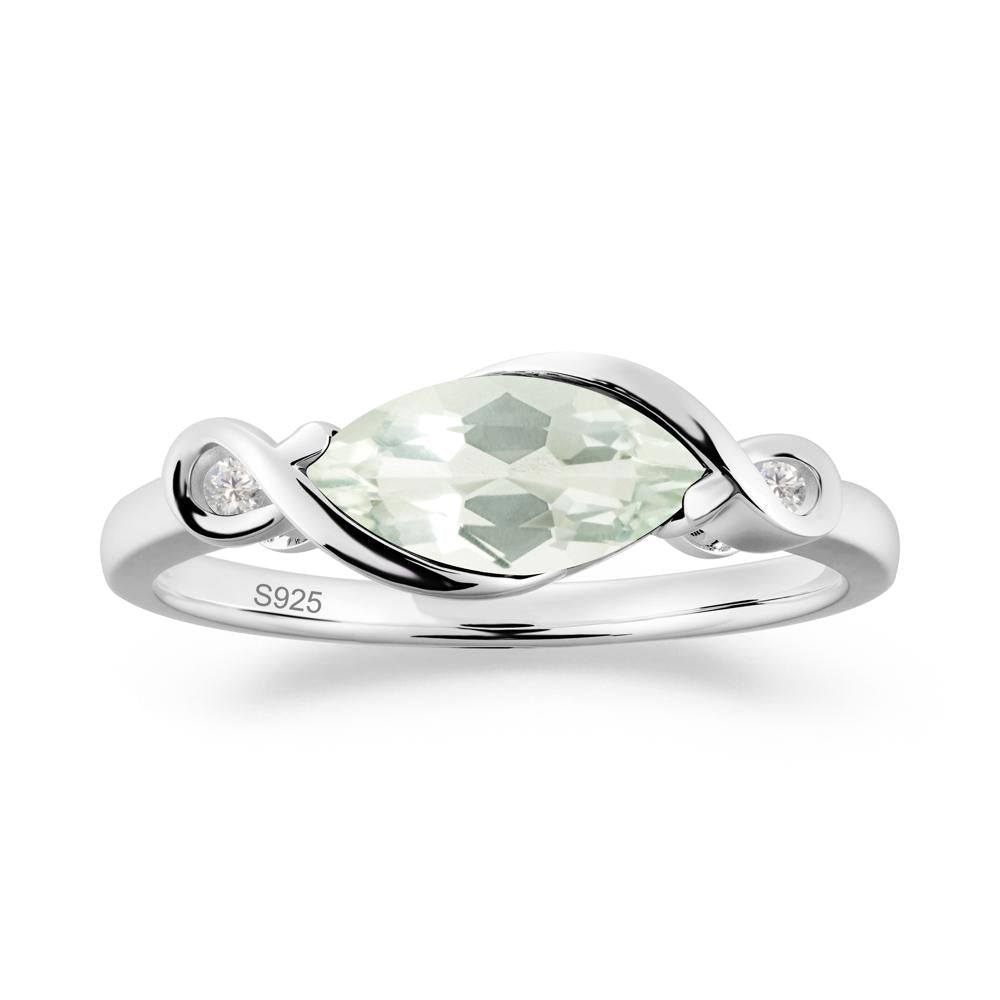 Teardrop Green Amethyst Pave Bow Ring - LUO Jewelry #metal_sterling silver