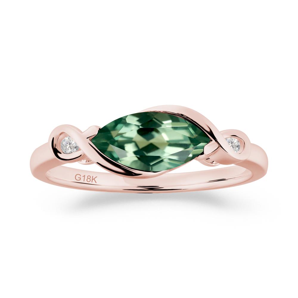 Teardrop Green Sapphire Infinity Knot Ring - LUO Jewelry #metal_18k rose gold