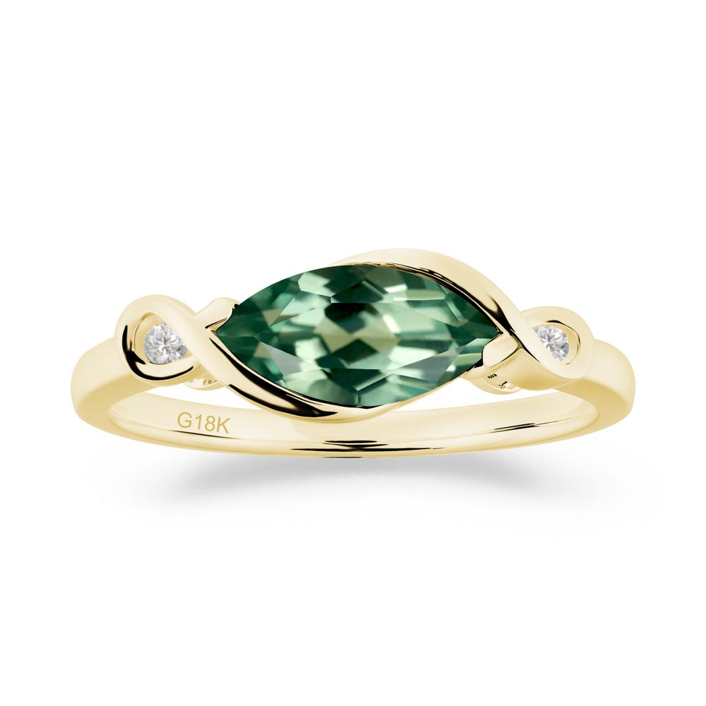 Teardrop Green Sapphire Infinity Knot Ring - LUO Jewelry #metal_18k yellow gold