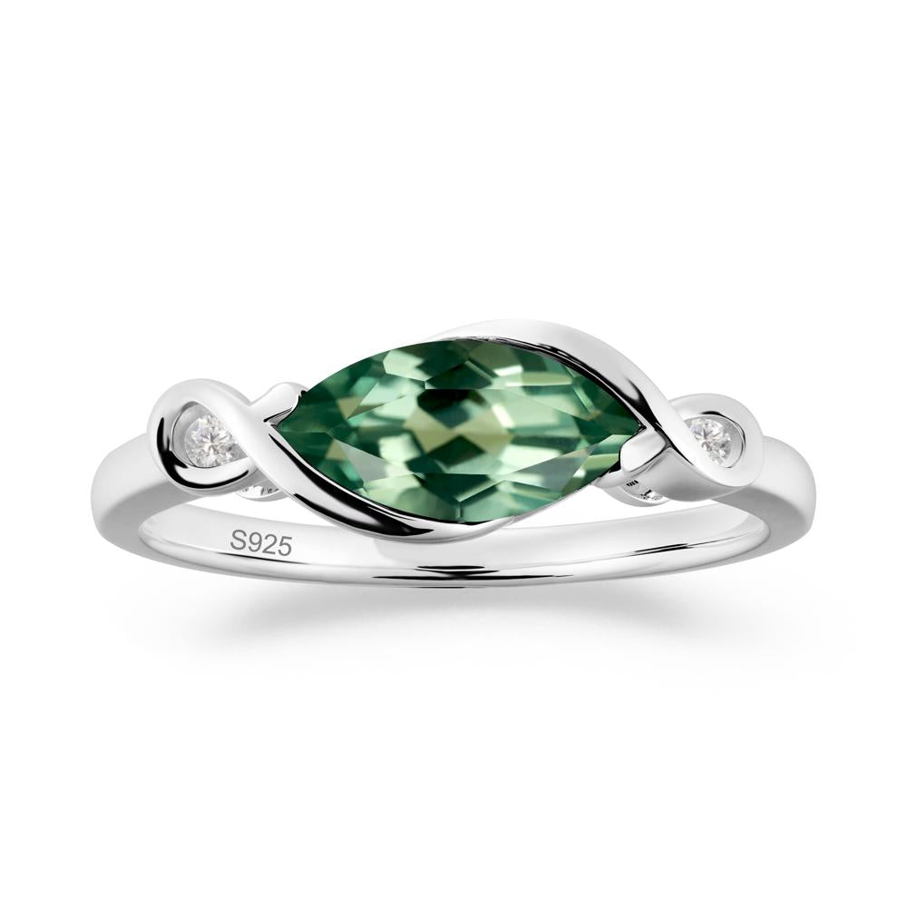 Teardrop Green Sapphire Infinity Knot Ring - LUO Jewelry #metal_sterling silver