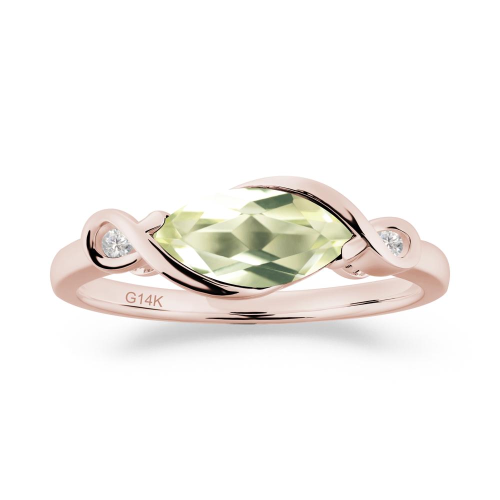 Teardrop Lemon Quartz Infinity Knot Ring - LUO Jewelry #metal_14k rose gold