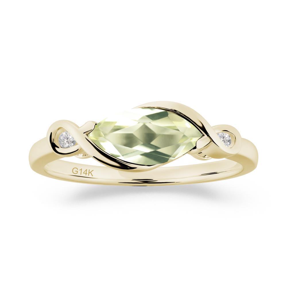 Teardrop Lemon Quartz Infinity Knot Ring - LUO Jewelry #metal_14k yellow gold