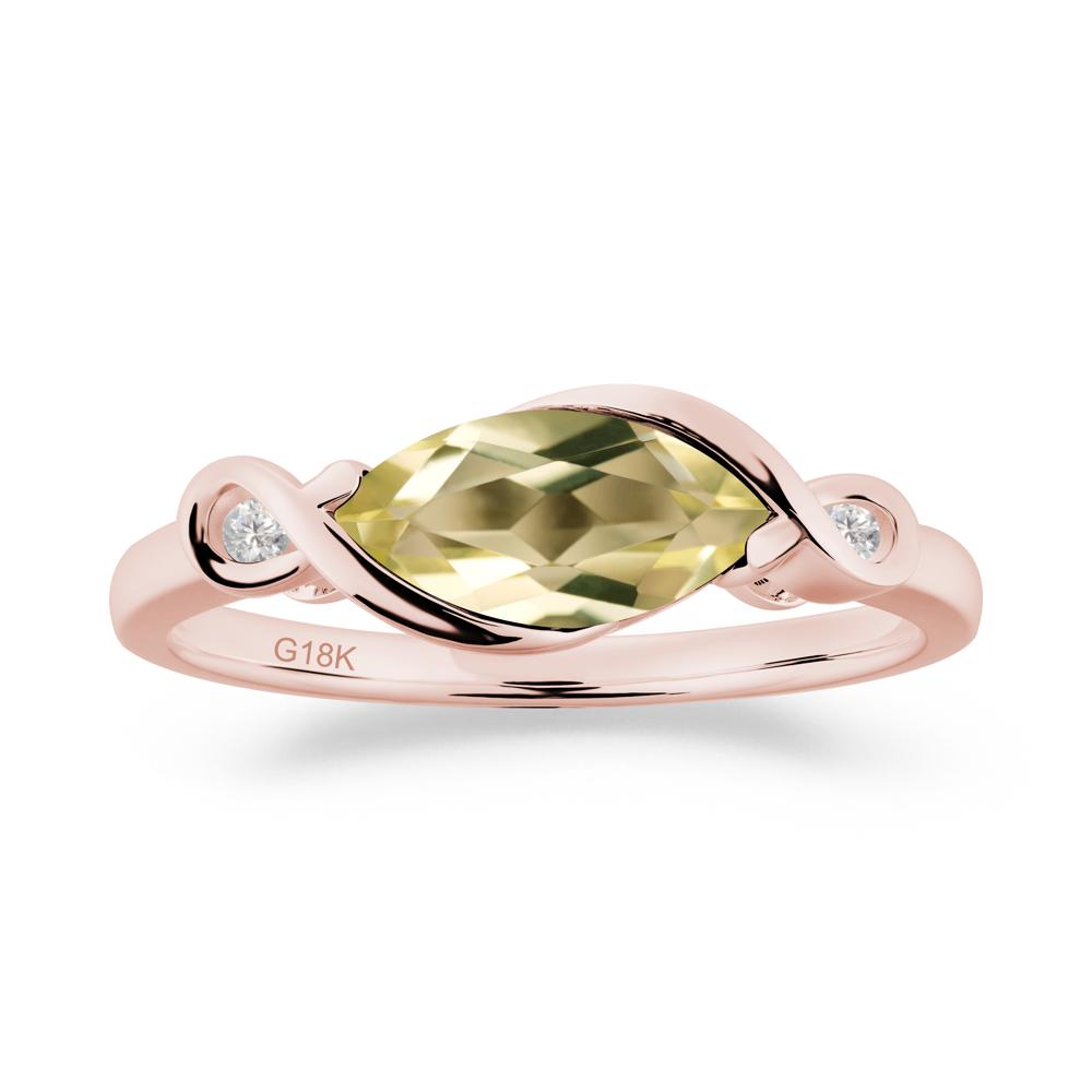 Teardrop Lemon Quartz Infinity Knot Ring - LUO Jewelry #metal_18k rose gold