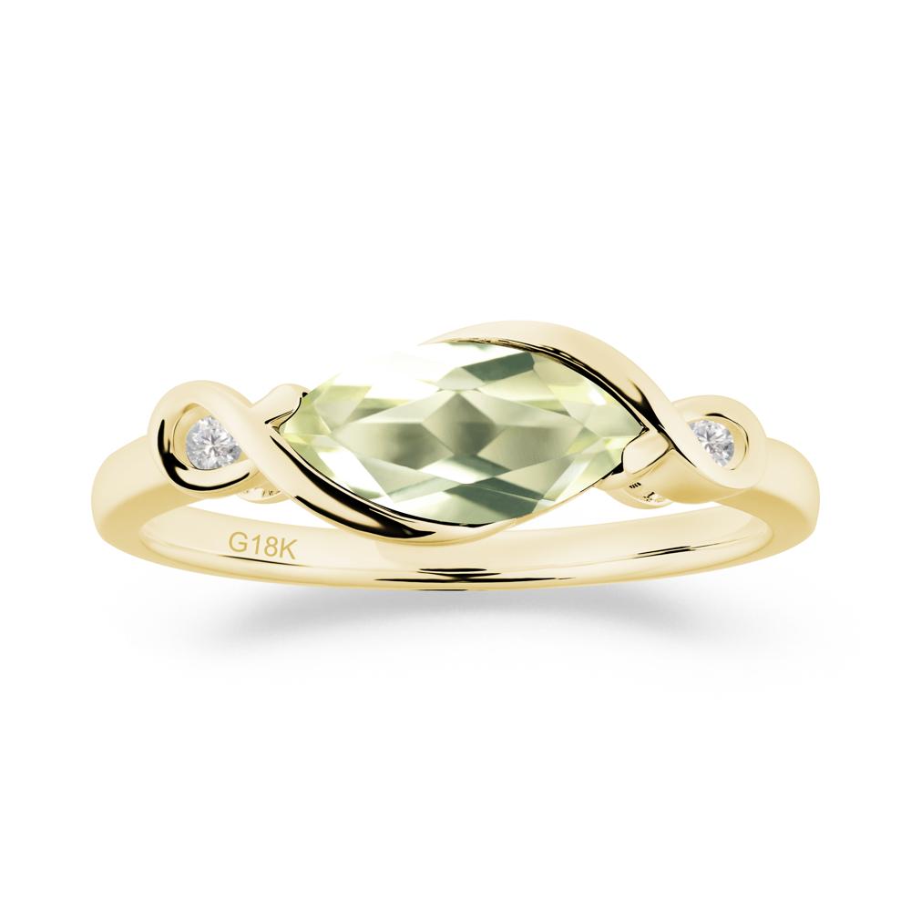 Teardrop Lemon Quartz Infinity Knot Ring - LUO Jewelry #metal_18k yellow gold