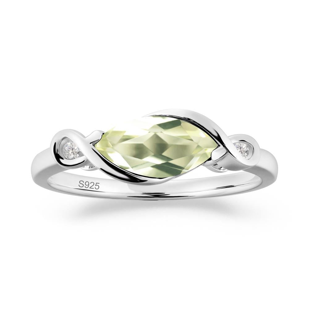 Teardrop Lemon Quartz Infinity Knot Ring - LUO Jewelry #metal_sterling silver