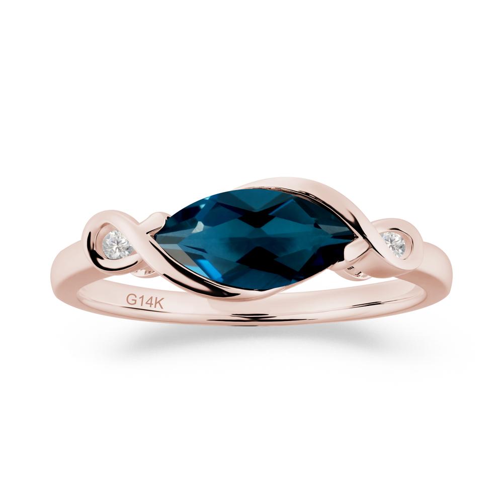 Teardrop London Blue Topaz Infinity Knot Ring - LUO Jewelry #metal_14k rose gold