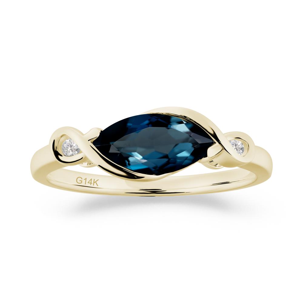 Teardrop London Blue Topaz Infinity Knot Ring - LUO Jewelry #metal_14k yellow gold