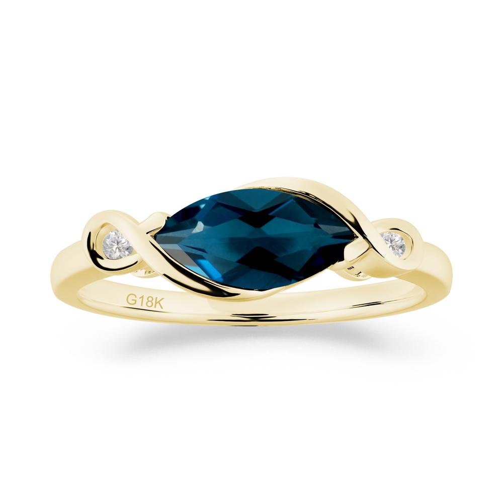 Teardrop London Blue Topaz Infinity Knot Ring - LUO Jewelry #metal_18k yellow gold