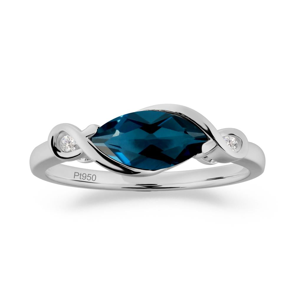 Teardrop London Blue Topaz Infinity Knot Ring - LUO Jewelry #metal_platinum