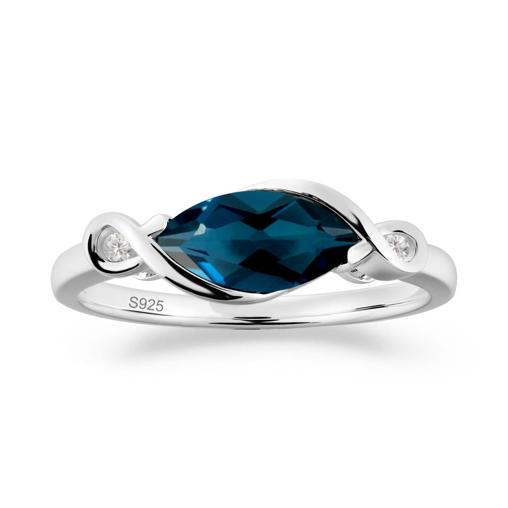 Teardrop London Blue Topaz Infinity Knot Ring - LUO Jewelry #metal_sterling silver